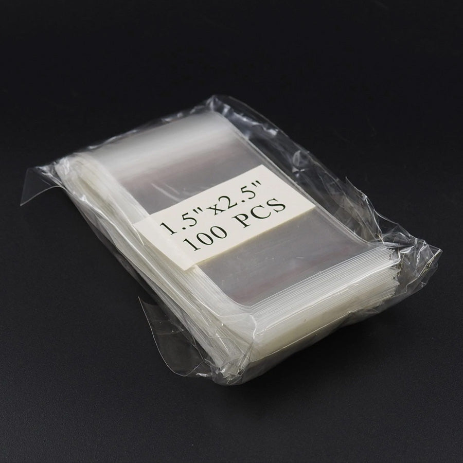 BOLSA DE CELOFÁN DE 1.5X2.5¨ PAQUETE CON 100 PZS