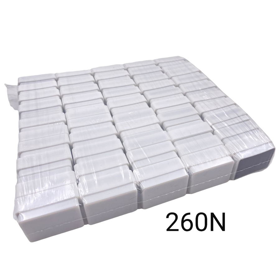 CAJA BLANCA PARA BROQUEL CON ESPONJA NEGRA DE 2.5X3.5X1.8 CM PAQUETE CON 50 PIEZAS