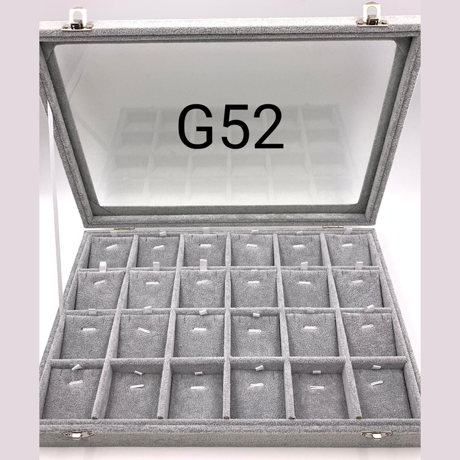 MALETA EN TERCIOPELO GRIS CON 24 TARJETAS PARA JUEGO DE 35X24X5 CM