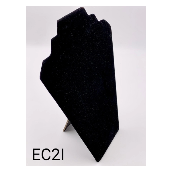 CUELLO ESCALONADO DE CARTÓN FORRADO CON TERCIOPELO NEGRO DE 31 CM DE ALTURA POR 21 CM DE ANCHO