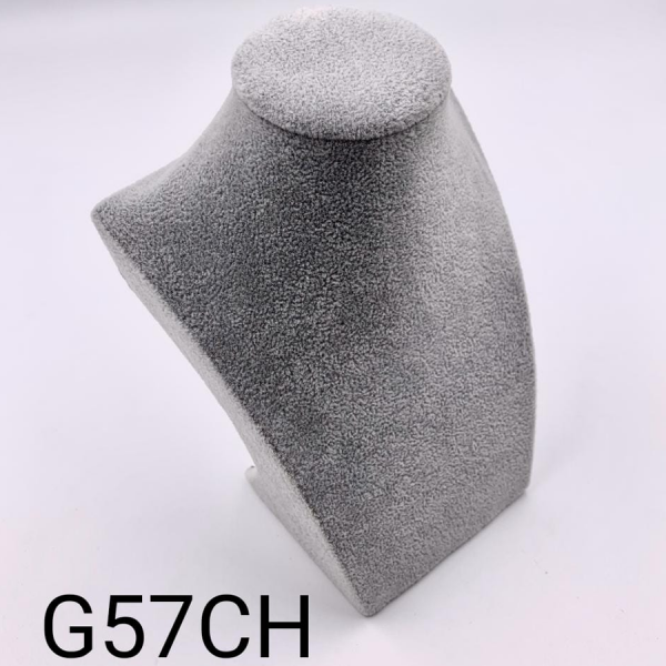 CUELLO CHICO EN TERCIOPELO GRIS 21.5 CM DE ALTURA
