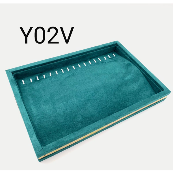 CHAROLA VERDE CON 17 GANCHOS PARA CADENA O ESCLAVA DE 30X20X3 CM