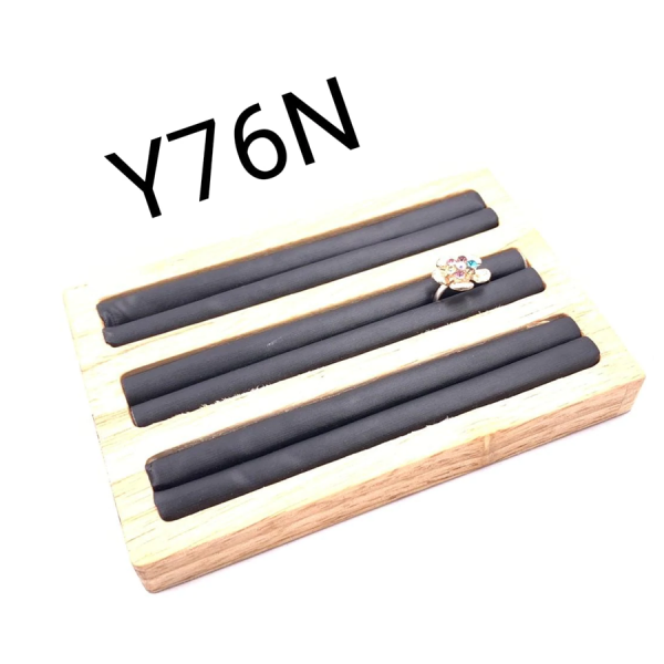 EXHIBIDOR DE METAL CON BASE DE MADERA PARA 36 PARES DE ARETES 27.5X29 CM