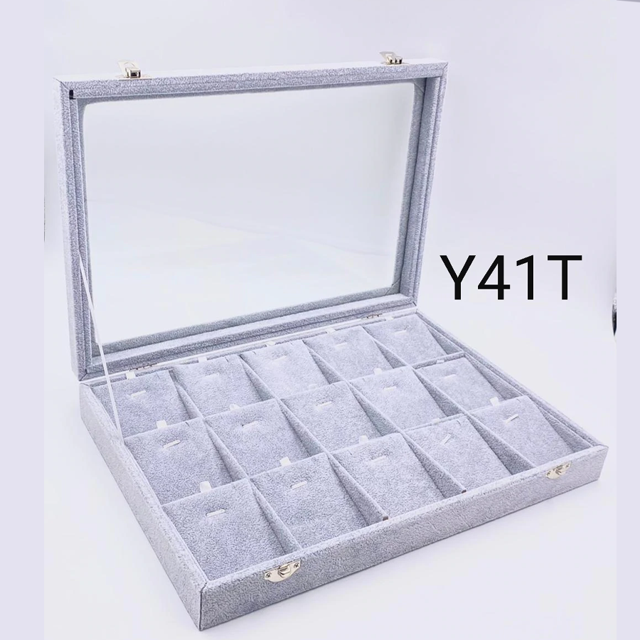 MALETA EN TERCIOPELO GRIS CON 15 TARJETAS PARA JUEGO DE 35X24X5.5 CM