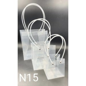 JUEGO DE 3 BOLSAS EN PLÁSTICO TRANSPARENTE